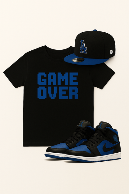 Game Over Tee- Electric Blue Edition