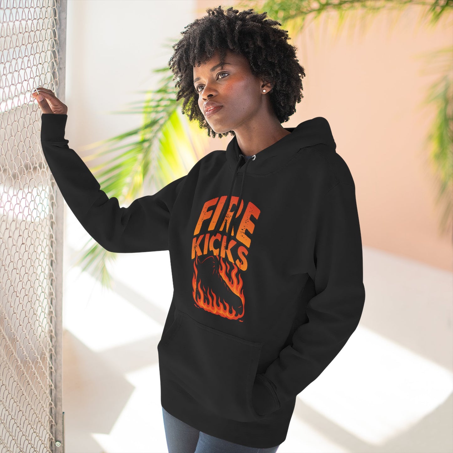 Fire Kicks Hoodie- Black and Orange Edition
