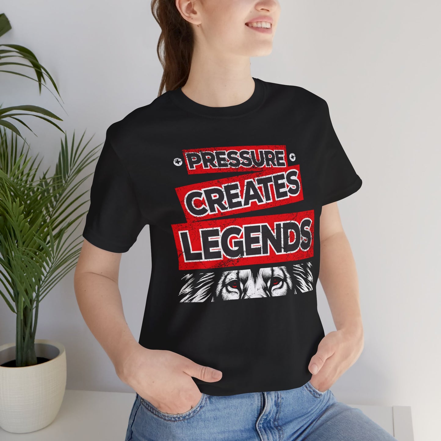 Pressure Creates Legends Tee- Black and Red Edition