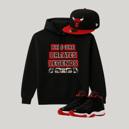 Pressure Creates Legends Hoodie – “Bred Energy” Edition